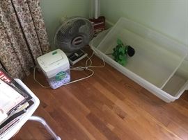 Storage items & fan