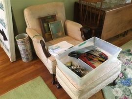 Matching ottoman and chair