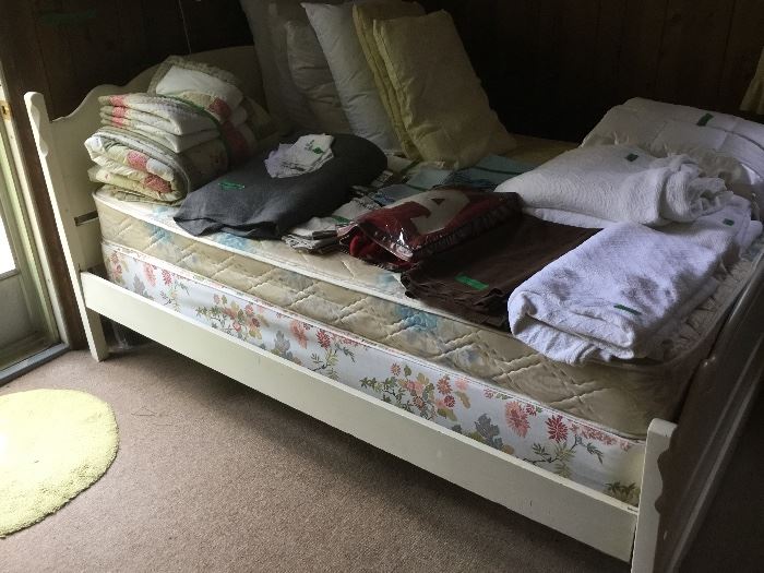 Full size bed (white) and mattress with box springs