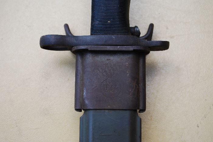 M1 Garand Bayonet w/ M7 Scabbard. Stamped "U.C." (Utica Cutlery)