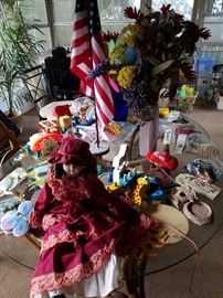 Toys, porcelain doll, outdoor trinkets