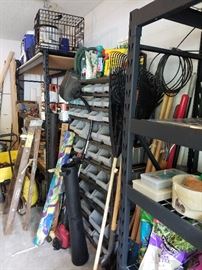 Garage overview, law chemicals, dog crate