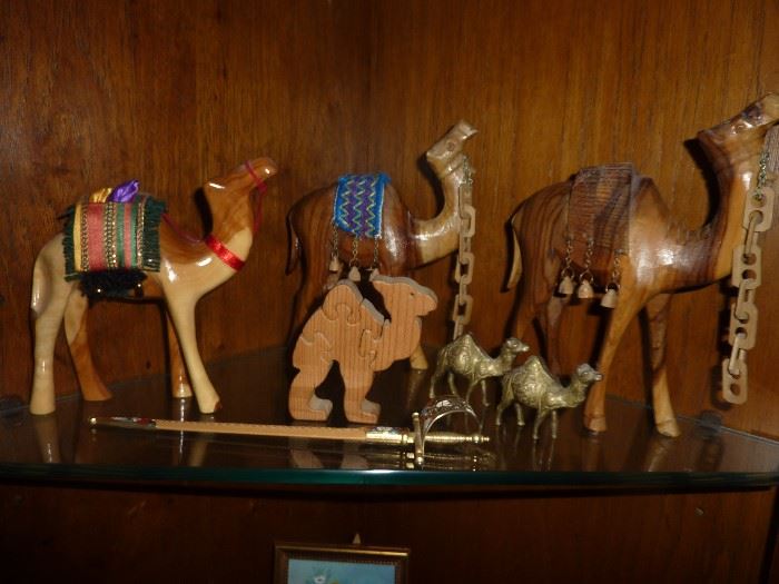 Camels from Persia and Greece - large camels are Olive Wood