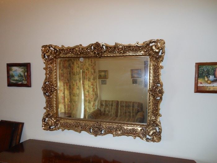 Ornate large wall mirror