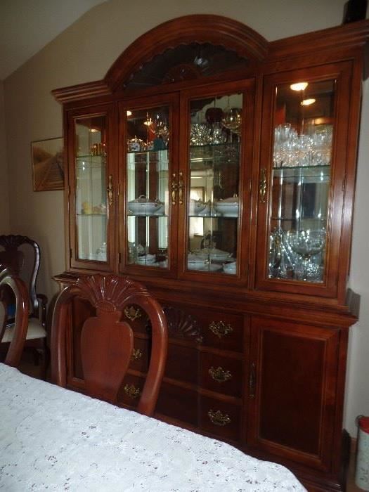 Shell front, lighted China Cabinet