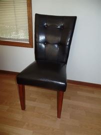 4 leather Parson's chairs