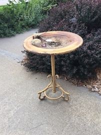Vintage Metal Bird Bath