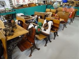 Antique school desks.