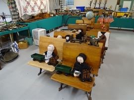 Antique school desks.