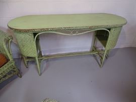 Antique wicker sofa table.