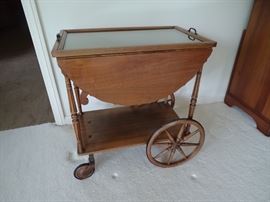 Mahogany tea cart.