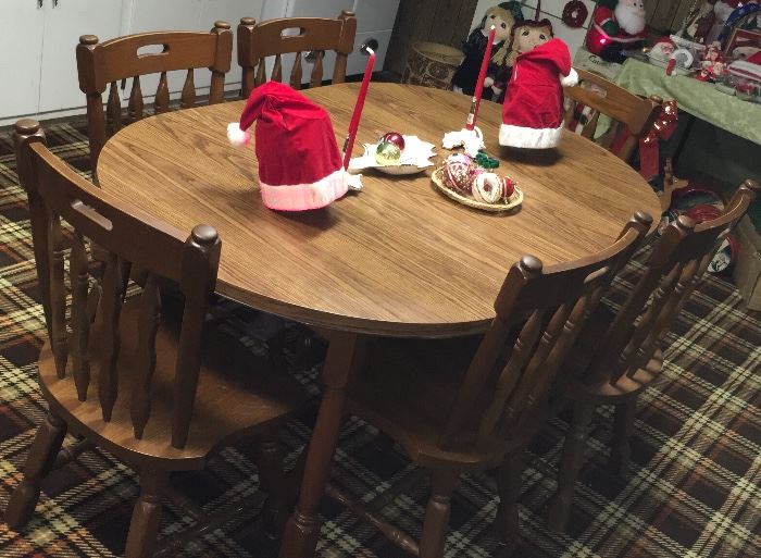 FINE ALL WOOD DINING TABLE & CHAIRS