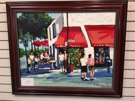 'Sidewalk Cafe'  oil on canvas  by Yvonne Mora