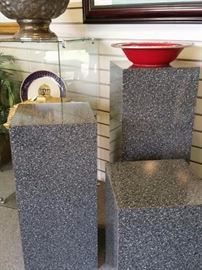 Three of many display pedestals