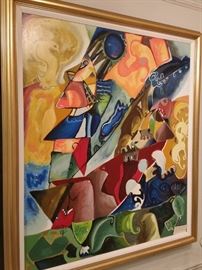 'Captain Nechita' by popular artist Alexandra Nechita.  Oil on canvas.  Signed and  numbered 74 of 250.