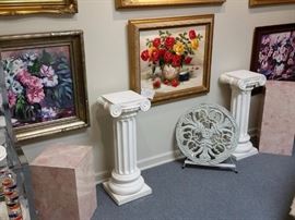 Display pedestals and various original oils