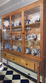 Antique pine breakfront from 1860.