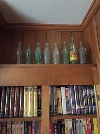Vintage soda bottles/VHS Western Movies
