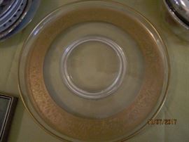GLASS PLATTER WITH GOLD EMBELLISHMENT
