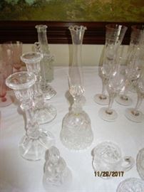Crystal candle holders and misc