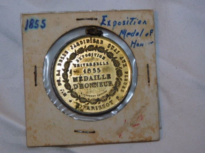 Back side of Exposition medal of honor
