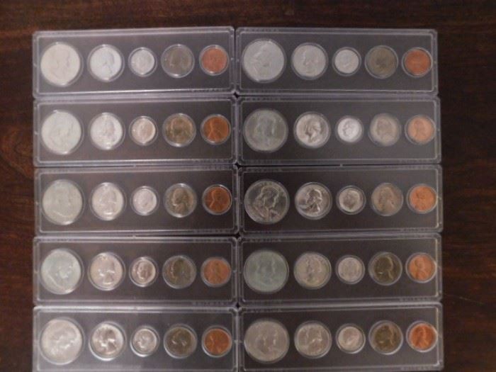 1963 Quarters ,Dimes and Nickels 1964 pennies