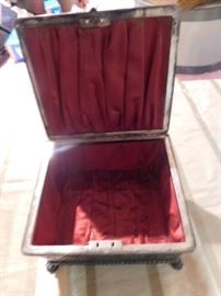 Inside of Silver plate box