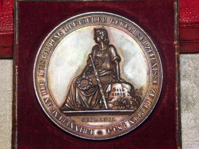 1844 Bronze Berlin Germany Commemorates German Diligence and Strength 