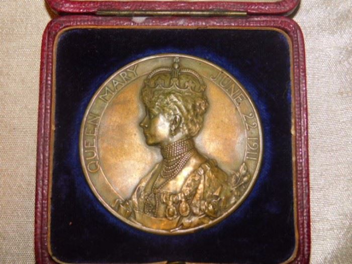 Back side 1911 Large Bronze Coronation Medal George V 