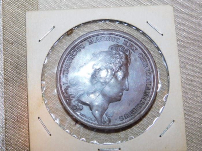 Dated 1693 Bronze Award medal LUDOVICUS MAGNUS  CHRISTIANISSIMUS