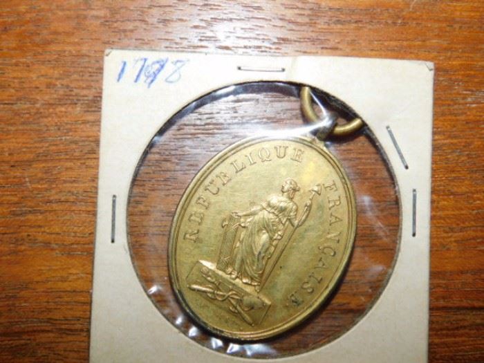 1793 French Republic Bronze Medal ACTION DE LA LOI TRIBUNAL DE PREMIERE INSTANCE 
