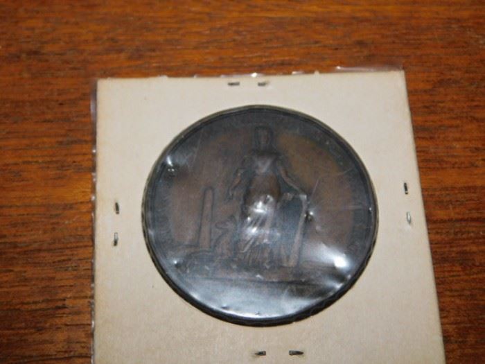 Back of 1843 Daniel O'Connell Liberator of Ireland Medal 