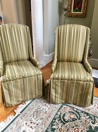 There are 4 Parson-style chairs (on wheels)
****2 chairs have been SOLD & 2 are still available. 
