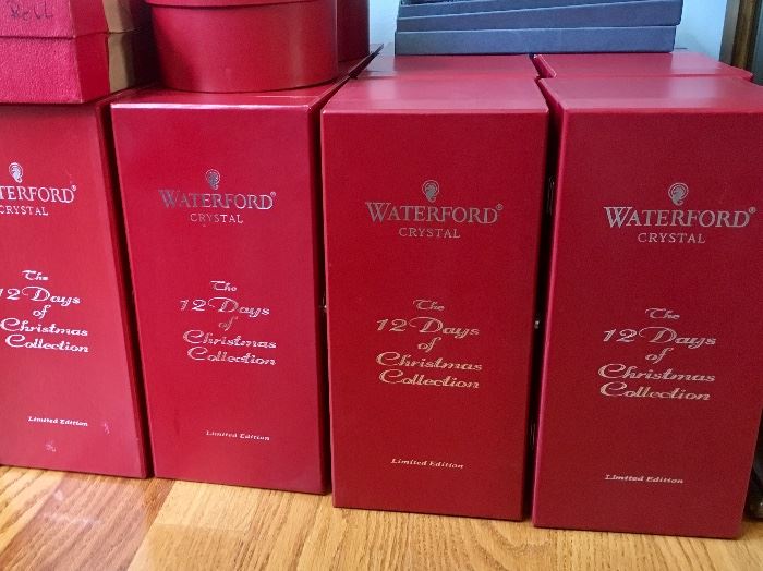 Complete set of Waterford "12 Days of Christmas" flutes