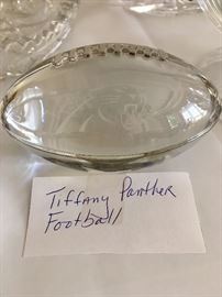 Carolina Panthers crystal football by Tiffanys