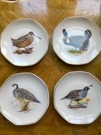 Set of 4 Shenango bird plates 