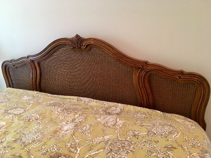 King size bed (Mattress Sold)  with cane headboard
