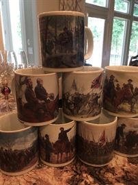 Set of 8 Civil War mugs