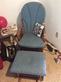 Glider with matching ottoman