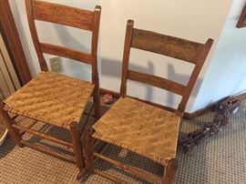Set of vintage wicker chairs