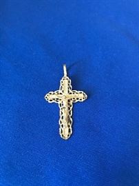 14k cross pendant