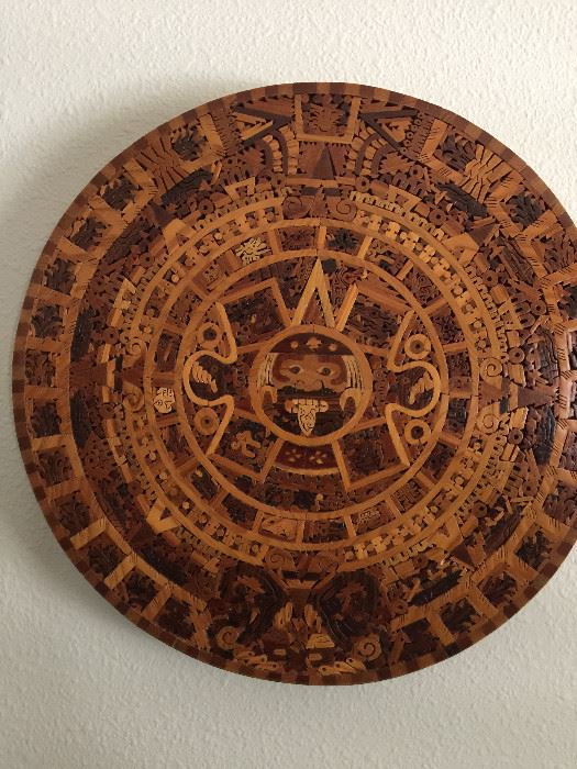 Reproduction in wood, Aztec Calendar