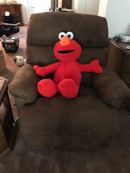 I'm a La-Z-Boy - NO, WAIT - The CHAIR is a La-Z-Boy - I'm Elmo!  (One of two rocker recliners)