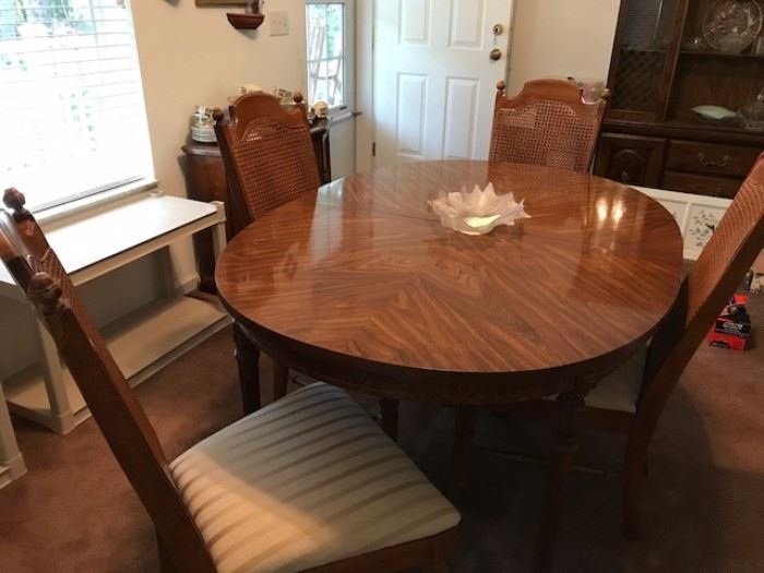 Dining table with one leaf and chairs