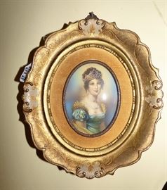 Antique framed handpainted portrait pictures