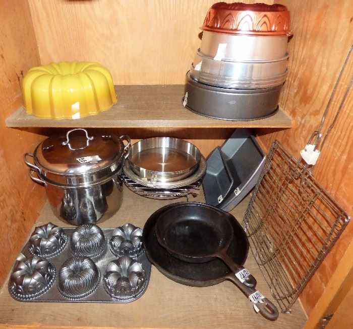 Nordic Ware bundt cake pans, Stainless steel cake & pie pans, Cast Iron skillets, etc