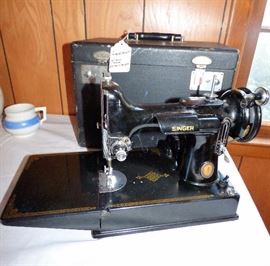 Singer "Featherweight" sewing machine with book, attachments (This is NOT the same one we had in our last sale)