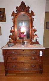 Victorian Walnut dresser with mirror