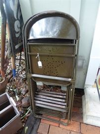 Vintage metal folding chairs