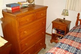Beechwood chest of drawers to bedroom suite.